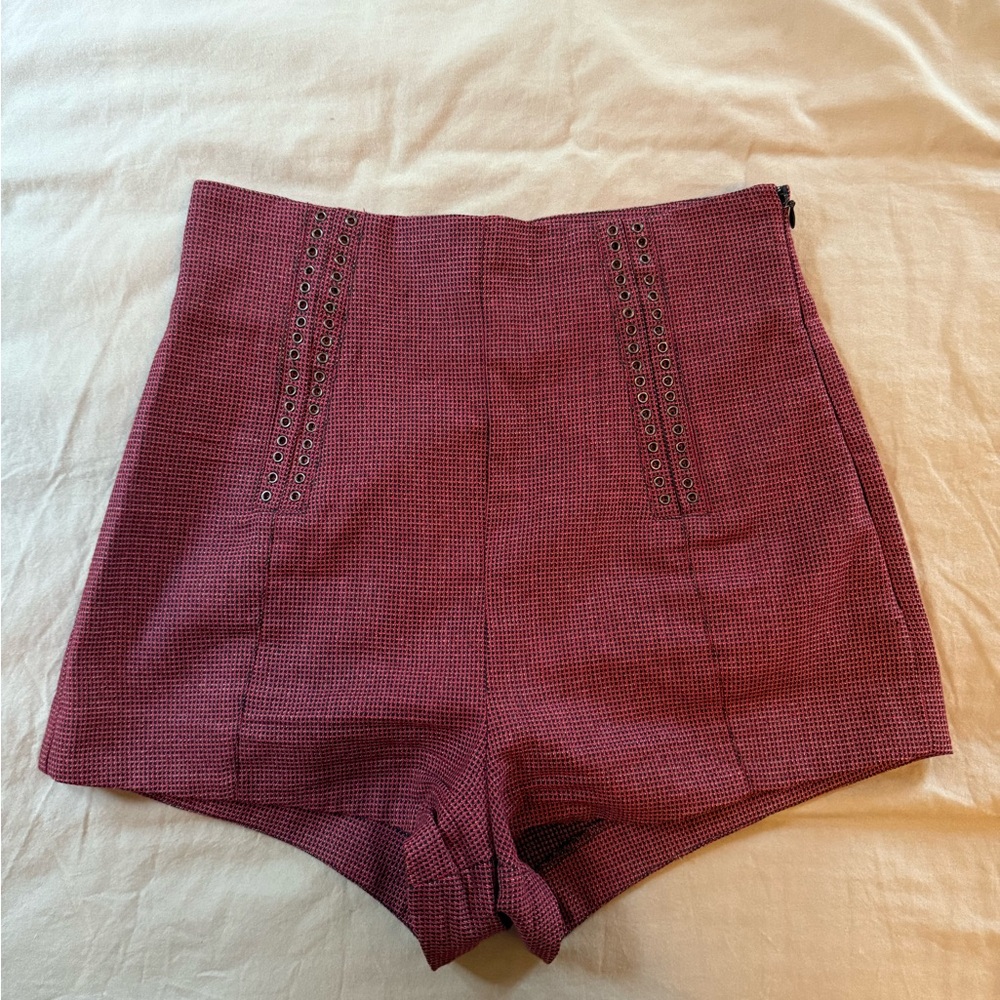Alexander McQueen High-Waisted Red Shorts